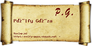 Pálfy Géza névjegykártya