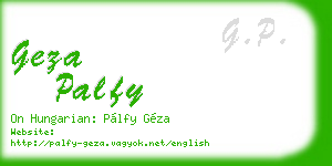 geza palfy business card