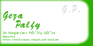 geza palfy business card